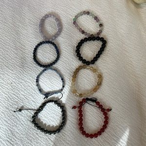 8 tumbled gemstone bracelets